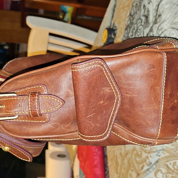 Dooney & Bourke Brown Leather Shoulder Bag,  Florentine,Italian